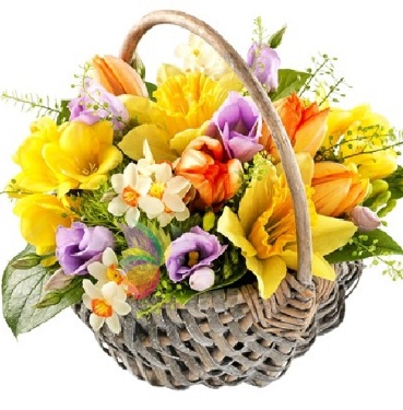 Bellissimo cesto primaverile con fiori - Quali Fiori Regalare Per Un Compleanno