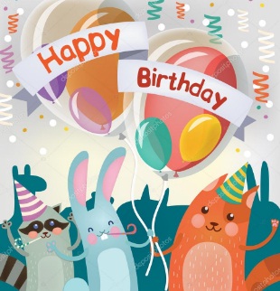 Cartolina dauguri di buon compleanno con gli animali svegli per Festa bambini - Auguri Di Buon Compleanno Bambina