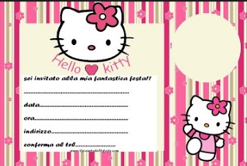 bigliettini d invito Hello kitty. - Inviti Di Compleanno Hello Kitty