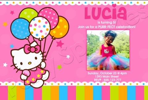 hello kitty birthday invitations d - Inviti Di Compleanno Hello Kitty