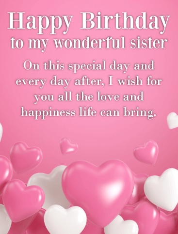 Happy Birthday Card Messages For Sister - Happy Birthday Card Message